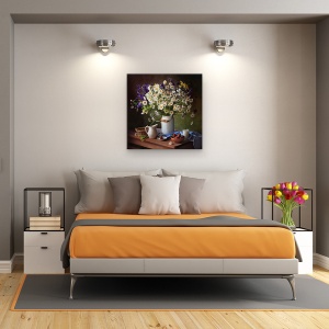 Tablou Canvas - Natura Moarta, Bloom, Vaza, Borcan, Ulcior, 90 x 90 cm - Img 3