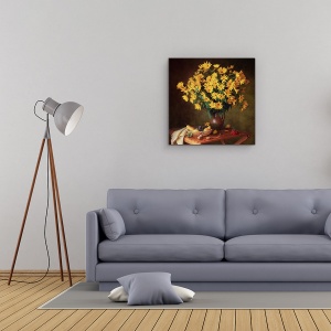 Tablou Canvas - Natura Moarta Cu Flori De Toamna, 90 x 90 cm - Img 2