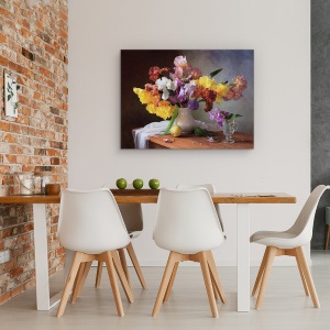 Tablou Canvas - Natura Moarta Cu Un Buchet De Irisi, 60 x 80 cm - Img 4