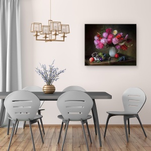 Tablou Canvas - Natura Moarta, Vara, Struguri, Boabe, Fructe De Padure, Ulcior, 40 x 50 cm - Img 4