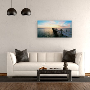 Tablou canvas - Natura, Peisaj, Mare, Dig, Apus, 50 x 100 cm - Img 2