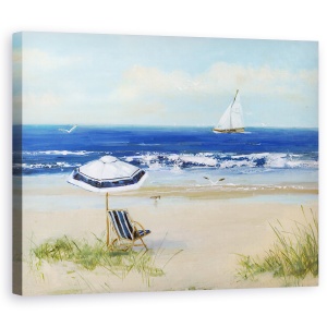 Tablou canvas - Natura, Peisaj, Marea, Vara, Navigare, Pescarus, Pictura, 60 x 75 cm