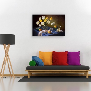 Tablou canvas - Natura statica, Natura moarta, Buchet, Flori, Lamaie, 80 x 120 cm - Img 2
