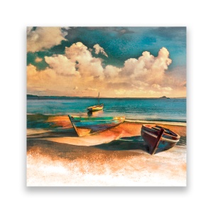 Tablou Canvas - Nautic, Barci, Mare, Nisip, Plaja, Modern, 60 x 60 cm