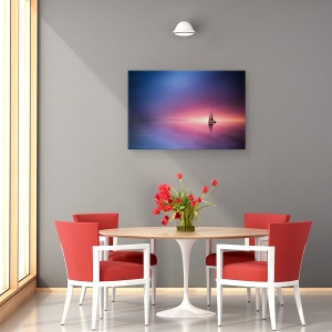 Tablou canvas - Navigand Pe Lac Spre Apus, Pastel, 80 x 120 cm - Img 4