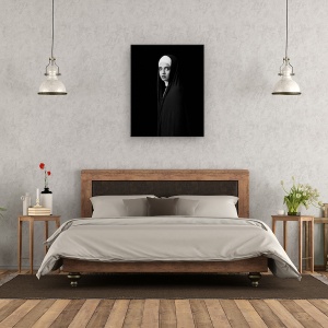 Tablou canvas - Negin, Portret, Femeie, Persoana, Intuneric, Alb-Negru, 60 x 75 cm - Img 3