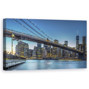 Tablou Canvas - New York - Blue Hour Peste Manhattan, 50 x 100 cm