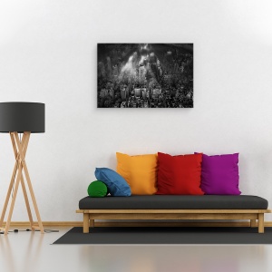 Tablou canvas - New York, Oras, Peisaj Urban, Alb-Negru, Cer, Metropola, 60 x 90 cm - Img 2