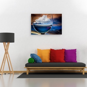 Tablou canvas - Nor Intr-Un Pahar, Nor, Sticla, Montaj, Picaturi, 40 x 60 cm - Img 2