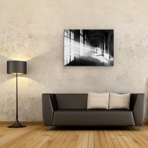 Tablou canvas - Nu Renunta La Fetita, Lumina, Raze De Lumina, Raze, Alb-Negru, Femeie, 60 x 80 cm - Img 2