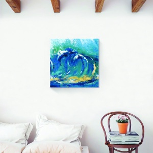Tablou decorativ modern living cu val oceanic pe canvas 60x60 cm