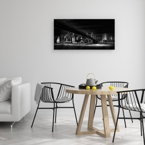 Tablou canvas - Orasul Gotham, Podul Brooklyn, Cer, Arhitectura, Peisaj Urban, 50 x 100 cm - Img 4