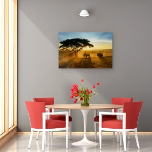 Tablou canvas - Orasul Matinal Al Elefantilor, Trio, Grup, Soare, 40 x 60 cm - Img 4