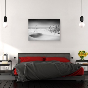 Tablou canvas - Orchestra, Peisaj, Plaja, Nisip, Alb-Negru, 60 x 90 cm - Img 3