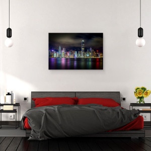 Tablou canvas - Orizontul Din Hong Kong, Cer, Peisaj, Arhitectura, Colorat, 60 x 90 cm - Img 3