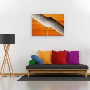 Tablou canvas - Otel, Arhitectura, Abstract, Amsterdam, Portocaliu, Otel, 60 x 90 cm - Img 2