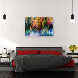 Tablou canvas - Padure Colorata, Copaci, Frunze, Toamna, Abstract, 60 x 90 cm - Img 3