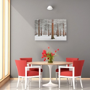 Tablou canvas - Padure Magica, Zapada, Gheata, Ceata, Alb, 60 x 90 cm - Img 4