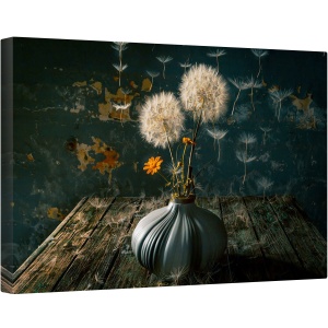 Tablou canvas - Parasutistii, Papadie, Tabel, Vaza, 80 x 120 cm