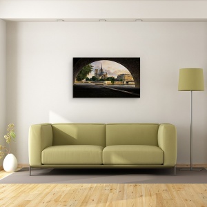 Tablou canvas - Parisul Devreme, Paris, Notre Dame, Franta, Arc, Tunel, 50 x 80 cm - Img 2