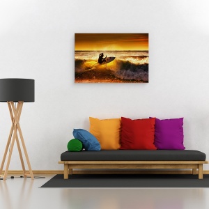 Tablou canvas - Partea Din Fata, Surfer, Actiune, Persoana, Val, 60 x 90 cm - Img 2