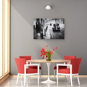 Tablou canvas - Pas Inapoi In Timp, Ploaie, Ploaie, Fereastra, Strada, Vintage, 40 x 60 cm - Img 4