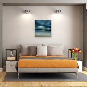 Tablou canvas - Peisaj, Furtuna, Peisaj, Far, Maritim, Pier, 90 x 90 cm - Img 3