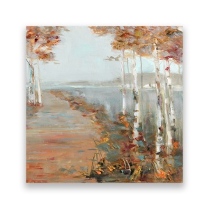 Tablou Canvas - Peisaj, Natura, Frunze, Padure, Toamna, Pictura, 60 x 60 cm