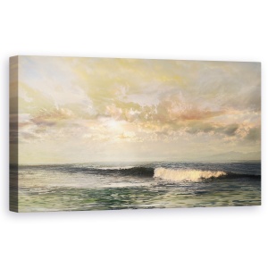 Tablou canvas - Peisaj, Natura, Mare, Valuri, Apus De Soare, Pictura, 50 x 100 cm