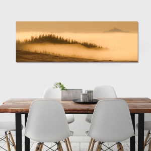 Tablou decorativ peisaj montan pe canvas 30x90 cm