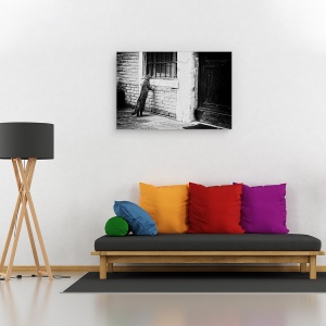 Tablou canvas - Pisica, Venetia, Pereti, Vechi, Fereastra, 80 x 120 cm - Img 2