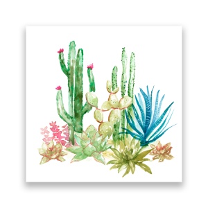 Tablou Canvas - Plante, Cactus, Aloe, Pictura, Verde, 60 x 60 cm