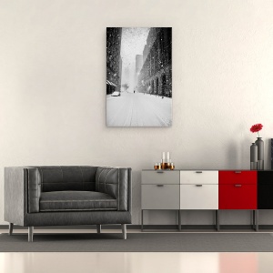 Tablou canvas - Plimbare Prin Viscol In New York, Strada, Iarna, Rece, Zapada, 60 x 90 cm - Img 2