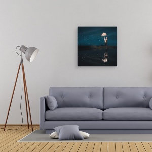 Tablou canvas - Ploaie De Stele, Stare De Spirit, Noapte, Stele Cazatoare, 90 x 90 cm - Img 2