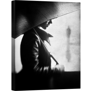 Tablou canvas - Ploaie, Persoana, Acoperire, Impermeabil, Umbrela, Alb-Negru, Imagine, 60 x 80 cm