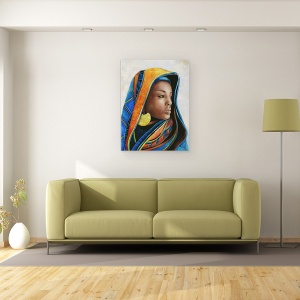 Tablou canvas - Portret African 2, 50 x 70 cm - Img 2