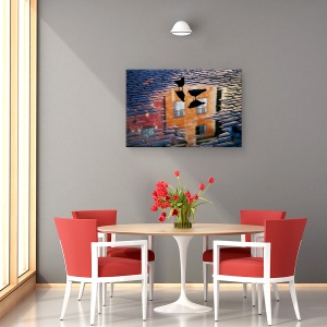 Tablou canvas - Porumbei, Apa, Baltoaca, Pietruit, Strada, 60 x 90 cm - Img 4