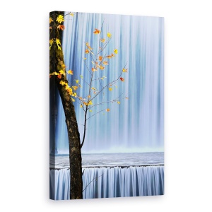Tablou canvas - Postludiu, Cascada, Toamna, Grecia, Copac, Albastru, 40 x 60 cm
