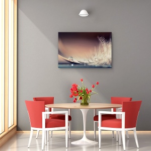 Tablou canvas - Povestea picaturilor, Flori, Pene, Moale, Delicat, 80 x 120 cm - Img 4