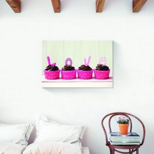 Tablou decorativ modern living canvas cu prăjituri și brioșe 60x90 cm