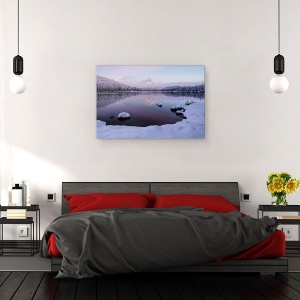 Tablou canvas - Prima Zapada Intalneste Prima Lumina 2, Lac, Rasarit De Soare, Peisaj, Reflectie, 60 x 90 cm - Img 3