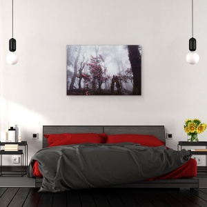 Tablou canvas - Prin Ceata, Padure, Peisaj, Floare Salbatica, 80 x 120 cm - Img 3