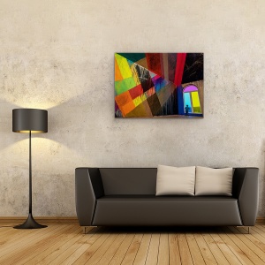 Tablou canvas - Privelistea Albastra, Curcubeu, Culoare, Fereastra, 75 x 100 cm - Img 2
