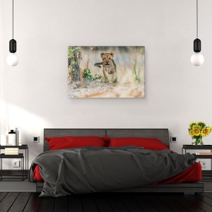 Tablou canvas - Pui de Leu, Cub, Fauna, Salbatic, Natura, Animal, 80 x 120 cm - Img 3