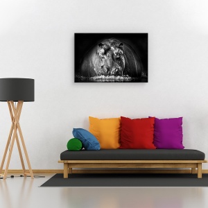 Tablou canvas - PUTERE, Nature, Hipopotam, Safari, Rau, 80 x 120 cm - Img 2