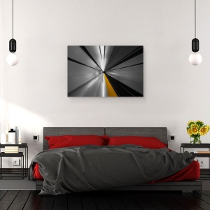 Tablou canvas - Puterea Vitezei, Galben, Linii, Parc, Metrou, Statie, Viteza, 40 x 60 cm - Img 3