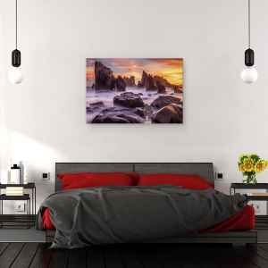 Tablou canvas - Raiul Pietrelor, Peisaj Marin, Stanca, Laptos, Soare, 60 x 90 cm - Img 3