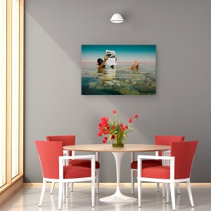 Tablou canvas - Razboiul, In Fiecare Zi, Oameni, Apa, Ziar, Picioare, 60 x 90 cm - Img 4