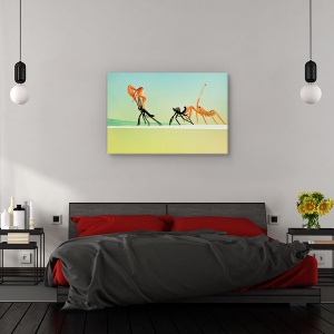 Tablou canvas - Re-nascut, Flori, Insecte, Portocaliu, 60 x 90 cm - Img 3