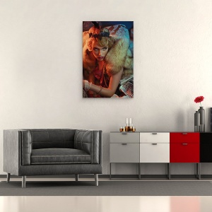 Tablou canvas - Reflectie Iarna, Moda, Portret, Machiaj, Papusa, Galliano, 40 x 60 cm - Img 2